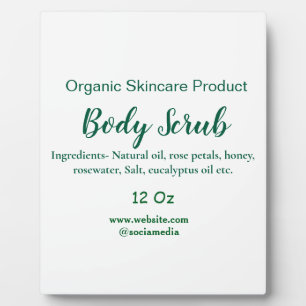 緑のオーガニック自然体スクラブバターに名前を追加 フォトプラーク