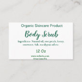 緑のオーガニック自然体スクラブバターに名前を追加 名刺 (正面)