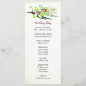 緑のオーキッドブルゴーニュ結婚ートロピカルの式典 プログラム (裏面)