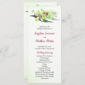 緑のオーキッドブルゴーニュ結婚ートロピカルの式典 プログラム (正面/裏面)