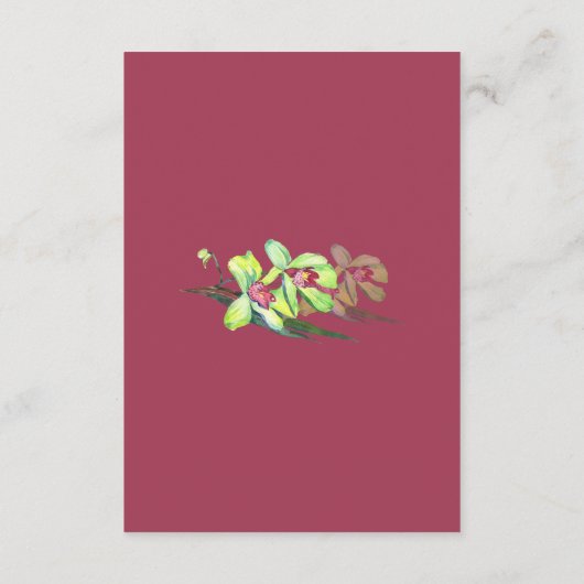 緑のオーキッドマ結婚ルサラの願い井戸カード エンクロージャーカード (裏面)