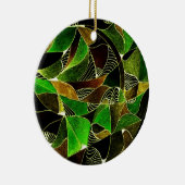 緑のオーナメントのステンドグラス セラミックオーナメント (右)