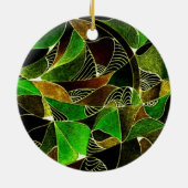 緑のオーナメントのステンドグラス セラミックオーナメント (裏面)