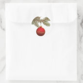 緑のオーナメントステッカー付き平和 ラウンドシール (バッグ)