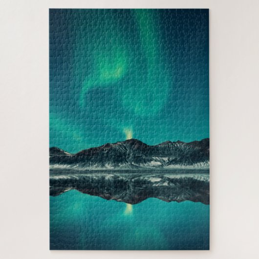 緑のオーロラライト ジグソーパズル (縦)