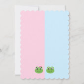 緑のカエルの性別が明らかに赤ちゃん用シャワー招待状 招待状 (裏面)