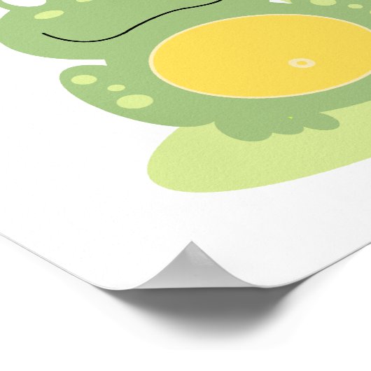 緑のカエルの赤ちゃんシャワーのバナー ポスター (角)