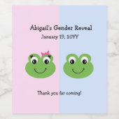 緑のカエル性別が赤ちゃんのシャワーを明らかにする ワインラベル (シングルラベル)