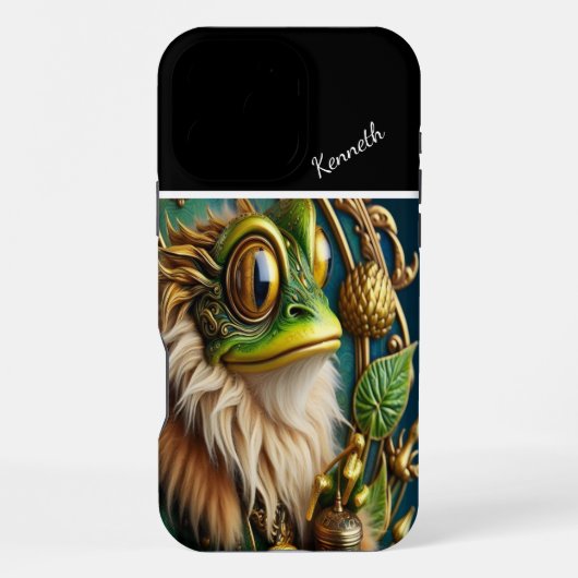緑のカエル王 iPhoneケース (裏面)