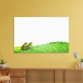 緑のカエル離れ キャンバスプリント (インサイチュ (リビング))