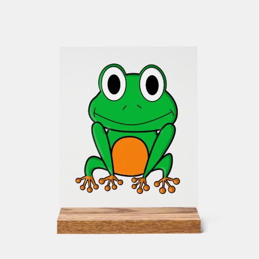 緑のカエル アクリルサイン (正面)