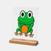 緑のカエル アクリルサイン (傾斜)