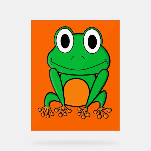 緑のカエル アクリルサイン (正面)