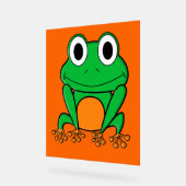 緑のカエル アクリルサイン (傾斜)