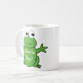 緑のカエル コーヒーマグカップ (正面左)