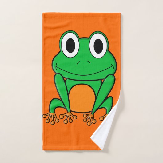 緑のカエル ハンドタオル (ハンドタオル)