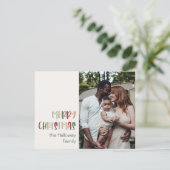 緑のカジュアルクカラフルリスマス独身のト写真 シーズンカード (スタンド正面)