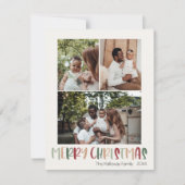 緑のカジュアルクカラフルリスマス縦3枚 シーズンカード (正面)