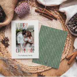 緑のカジュアルクカラフルリスマス色あせた写真 シーズンカード