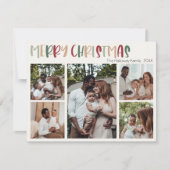 緑のカジュアルクカラフルリスマス5枚写真 シーズンカード (正面)