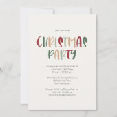 緑のカジュアルクリカラフルスマスパーティー 招待状 (正面)