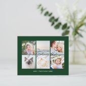 緑のカスタマイズされた6枚の写真 ユニバーサルグリーティングカード ポストカード (スタンド正面)