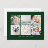 緑のカスタマイズされた6枚の写真 ユニバーサルグリーティングカード ポストカード (正面/裏面)