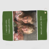 緑のカスタマイズ個人写真 ゴルフタオル (横)