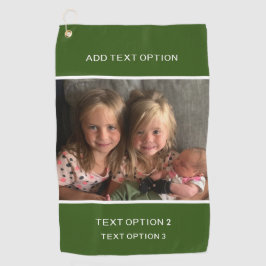 緑のカスタマイズ個人写真 ゴルフタオル