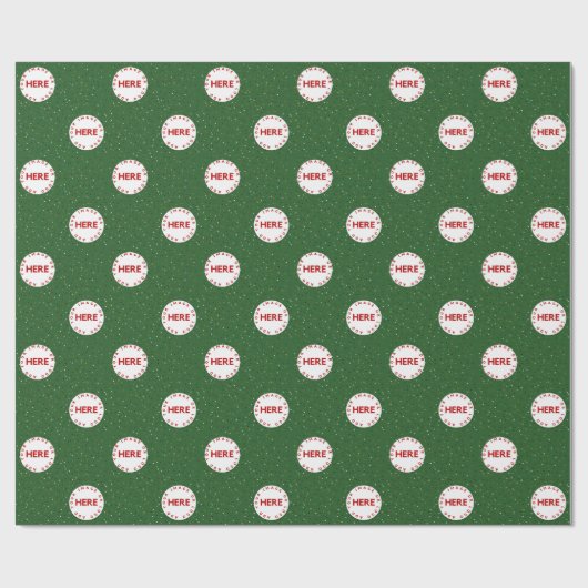 緑のカスタムクリスマスに写真やロモダンゴを作成 ラッピングペーパー (フラット)