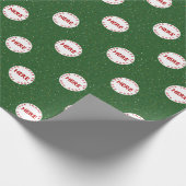 緑のカスタムクリスマスに写真やロモダンゴを作成 ラッピングペーパー (角)