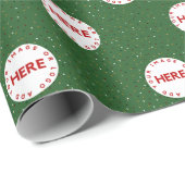 緑のカスタムクリスマスに写真やロモダンゴを作成 ラッピングペーパー (ロールコーナー)