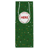 緑のカスタムクリスマスに写真やロモダンゴを作成 ワインギフトバッグ (裏面)