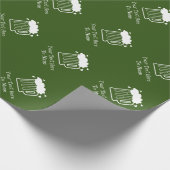 緑のカスタムビールのジャグクリスマスと誕生日 ラッピングペーパー (角)