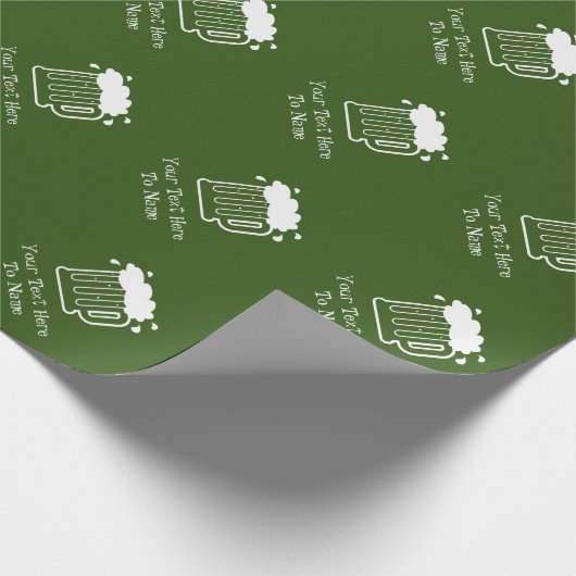 緑のカスタムビールのジャグクリスマスと誕生日 ラッピングペーパー (角)