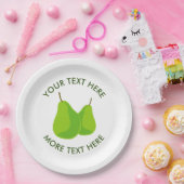 緑のカスタム梨パーティープレート付き紙プリント ペーパープレート (パーティー)