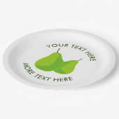 緑のカスタム梨パーティープレート付き紙プリント ペーパープレート (アングル)