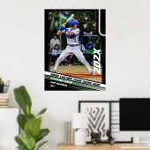 緑のカスタム野球選手ギフト ポスター (ホームオフィス)