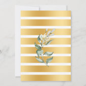 緑のカップルがシャワーを浴びる前に生きる金ゴールド 招待状 (裏面)