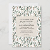 緑のカップルがベビーの散水に落ちる 招待状 (正面)