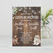 緑のカップルが西の田舎の結婚式をシャワー 招待状 (スタンド正面)