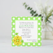 緑のカップルの双生児のベビーシャワーの招待状 招待状 (スタンド正面)