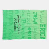 緑のカップル名 キッチンタオル (横)