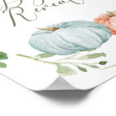 緑のカボチャのジェンダーを明らかにする秋ウェルカムサイン ポスター (角)