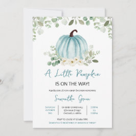 緑のカボチャの赤ちゃんシャワー 招待状