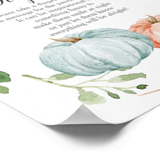 緑のカボチャ性別が夜のおむつサインを明らかにする ポスター (角)