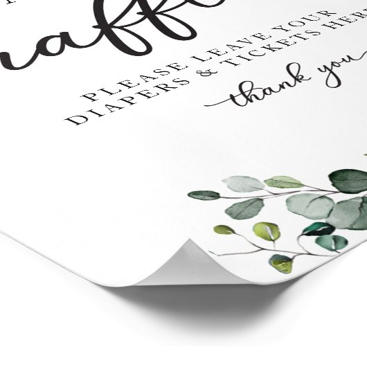 緑のカボチャ赤ちゃんシャワーおむつラッフルサイン ポスター (角)