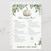 緑のカボチャ赤ちゃんシャワーゲームプリント (正面/裏面)