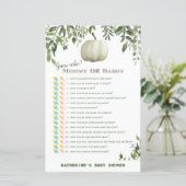 緑のカボチャ赤ちゃんシャワーゲームプリント (スタンド正面)