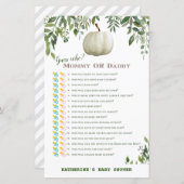 緑のカボチャ赤ちゃんシャワーゲームプリント (正面/裏面)